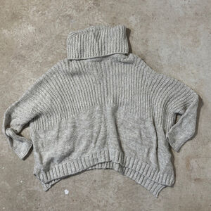Wooden Ships Poncho Sweater Women's XS Brown Long Sleeve Mohair Wool Cowl Neck